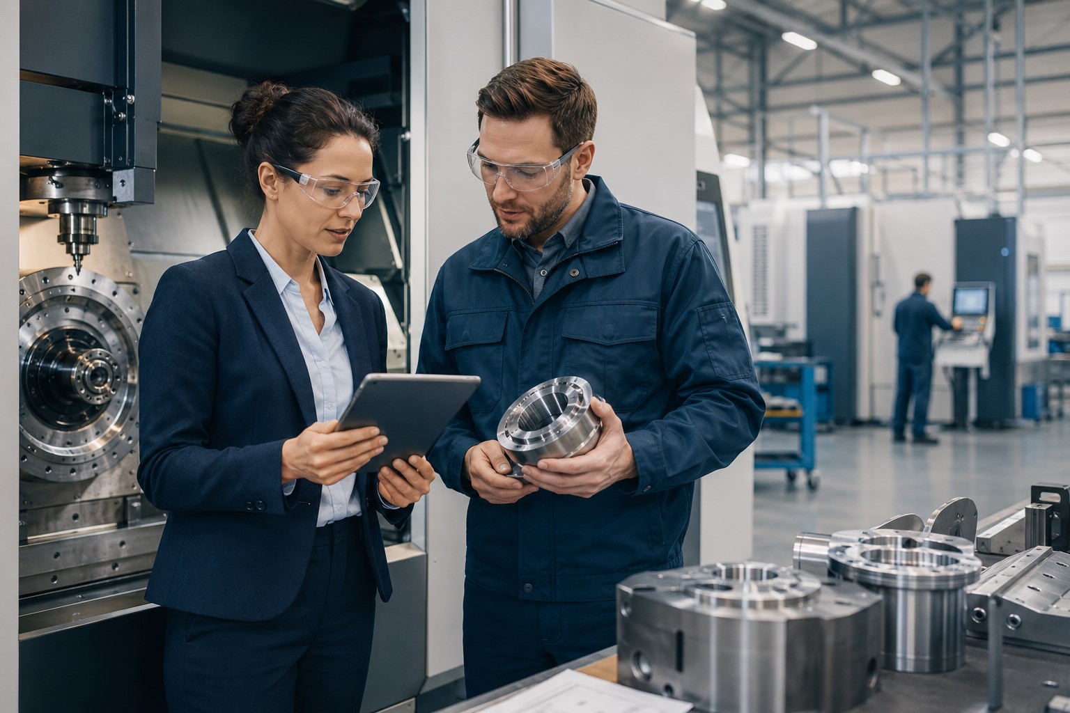 Industrial machinery supplier assessment inside a manufacturing facility