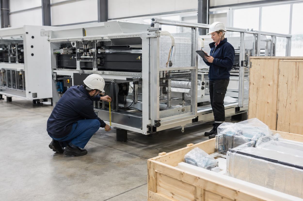 Pre-shipment inspection of industrial machinery before export